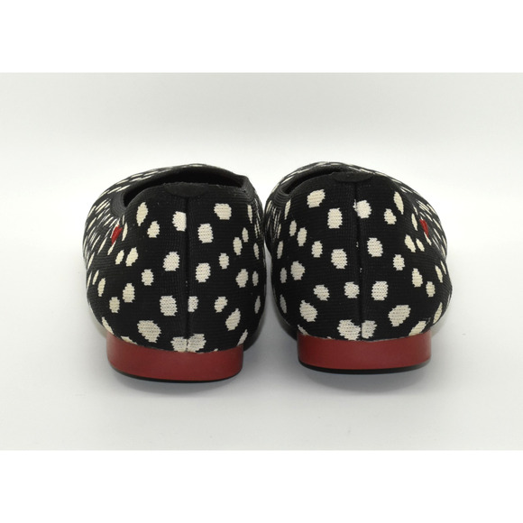 B2 Auth VIVAIA Margot 2 Black & White Abstract Dots V-Cut Flats Size US 10 $129 - Picture 4 of 6